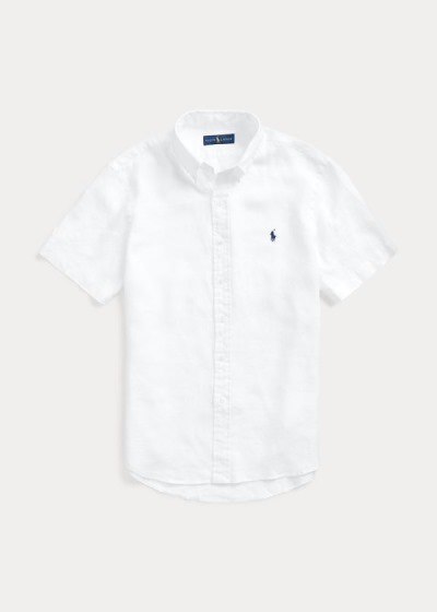 Camisa Polo Ralph Lauren Hombre Blancos - Classic Fit Linen - JYMFK0752